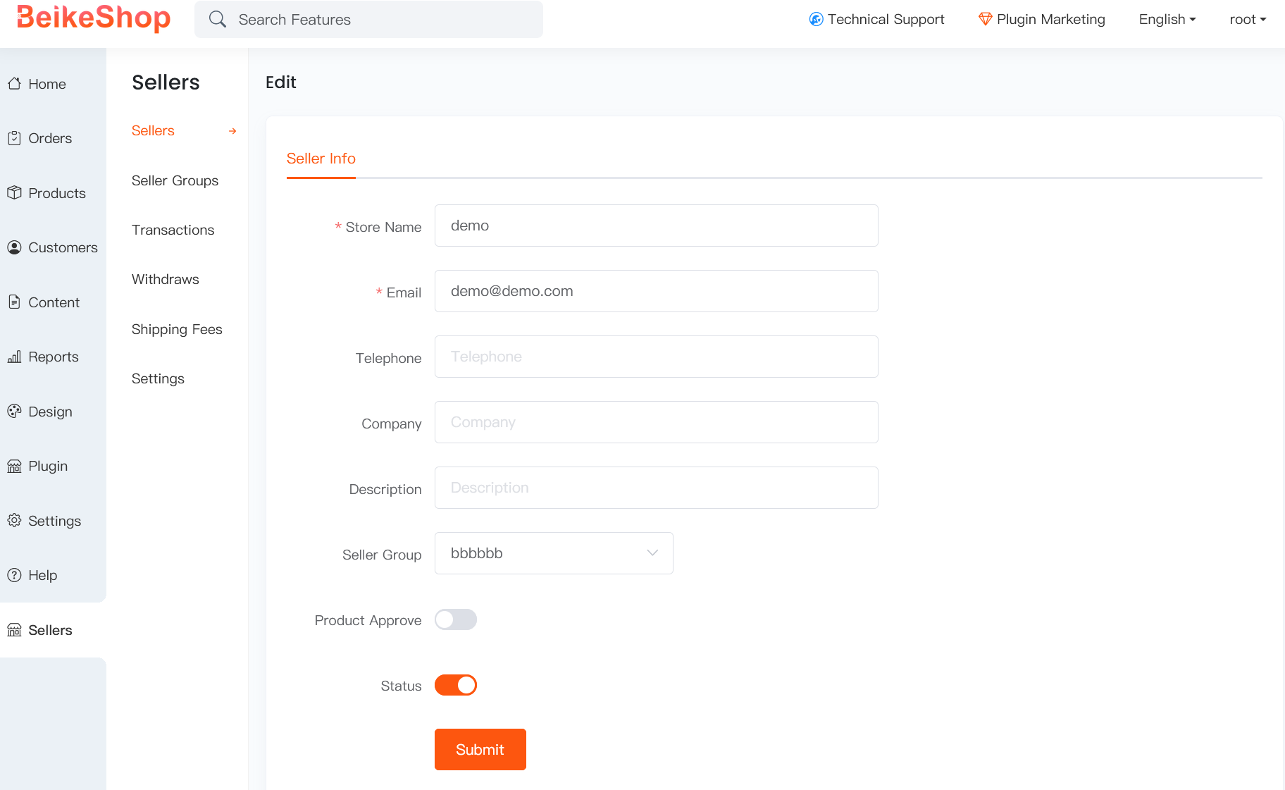 Vendor Registration Interface for BeikeShop Multi-Merchant